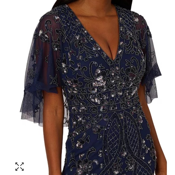 Adrianna Papell - Women’sEmbellished Cape-Sleeve Gown